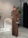 Mocha one-shoulder set