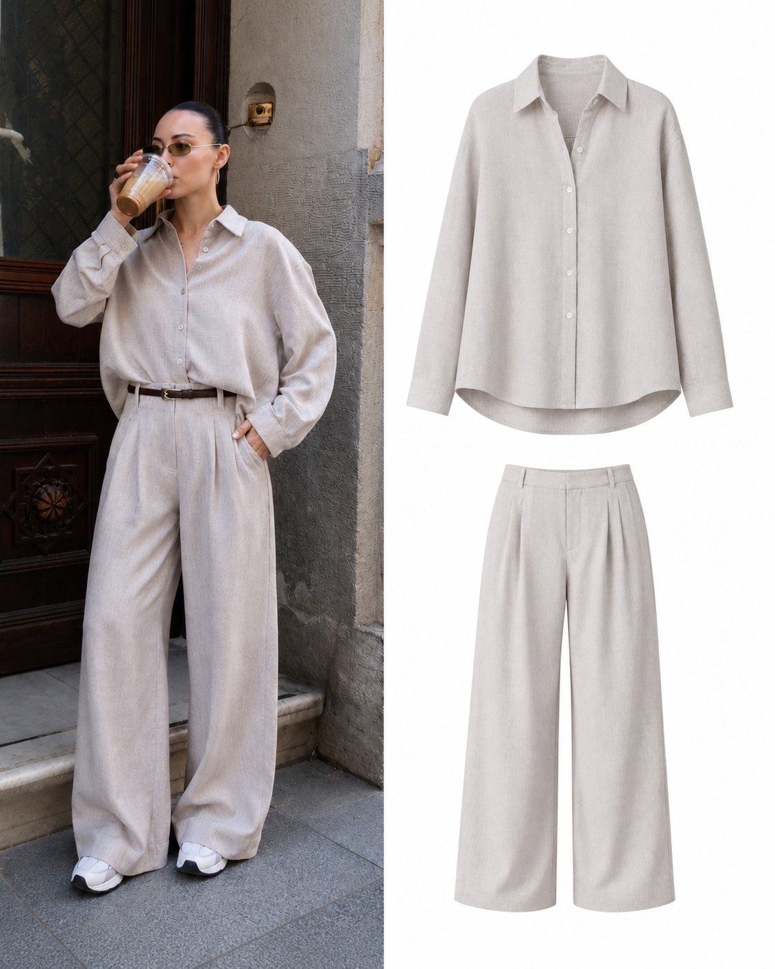 Beige Linen Co-ord set