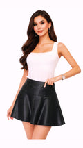 Black Mini Leather Skirt