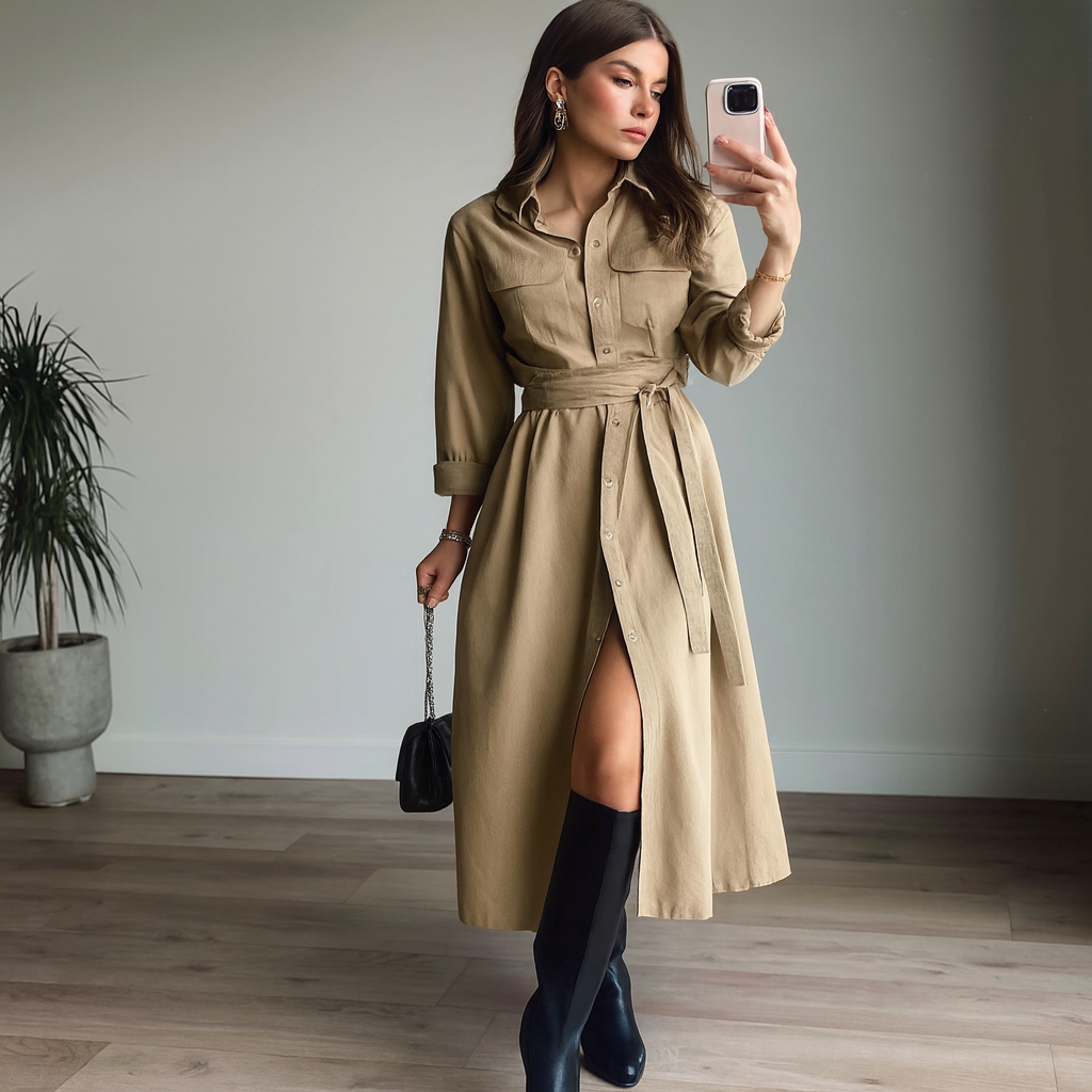 Belted Shirt Dress