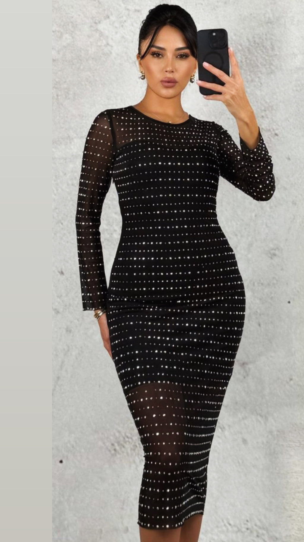Black Midi Evening Dress