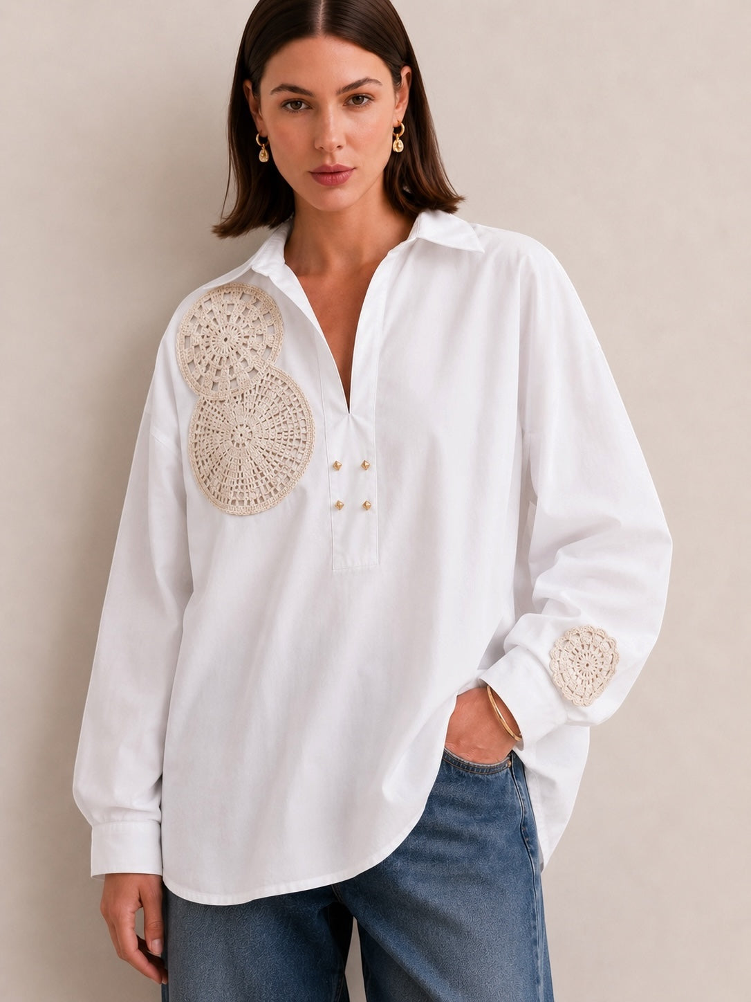 Oversized Crochet Blouse