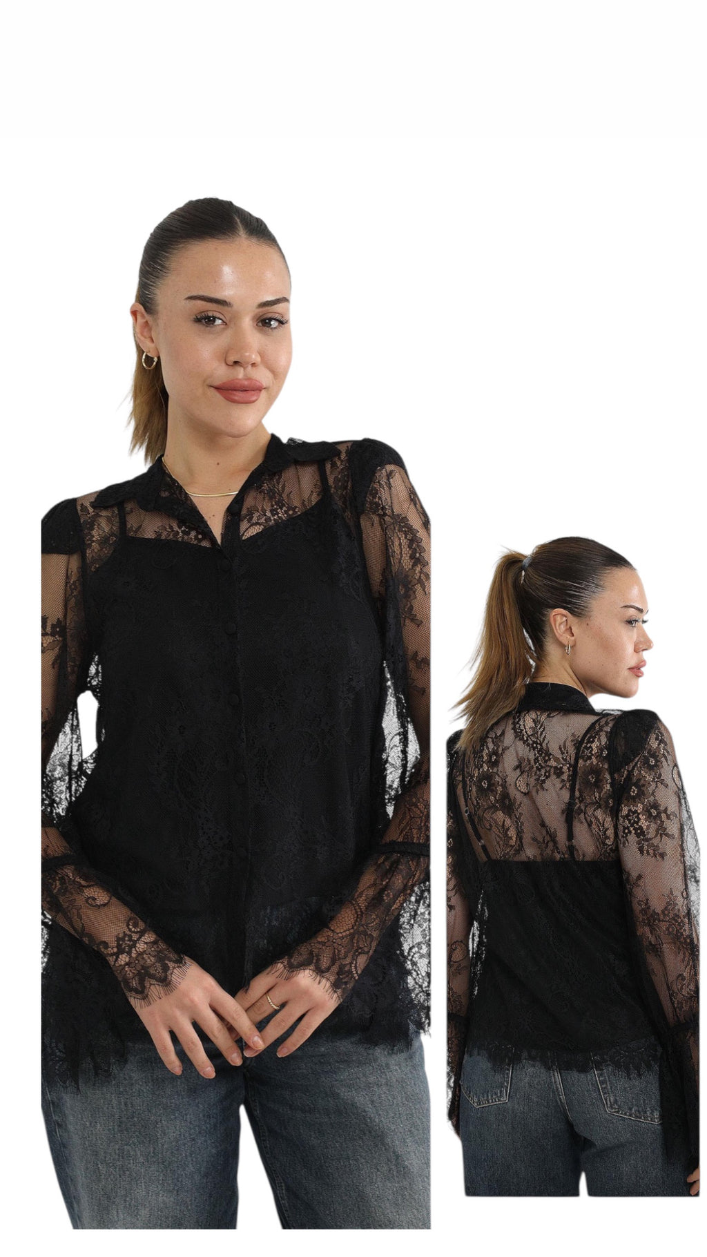 Black Lace Blouse