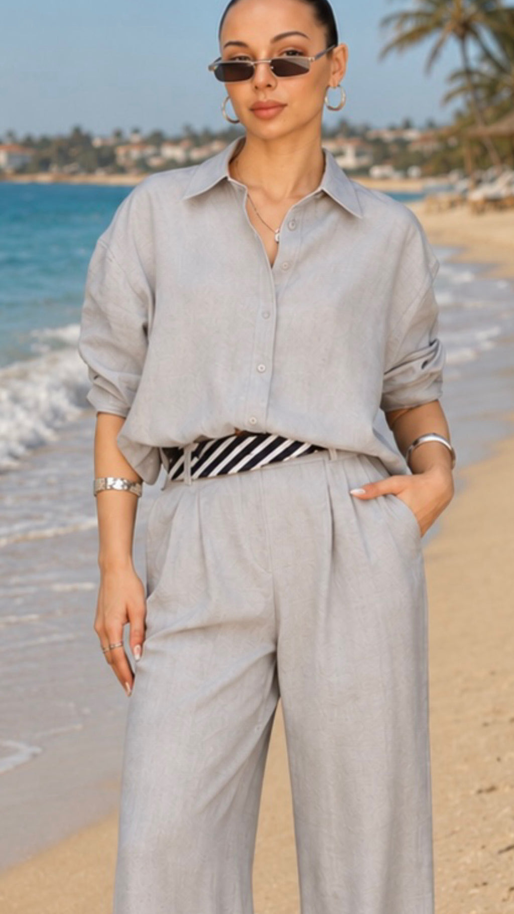 Grey Linen Co-Ord Set