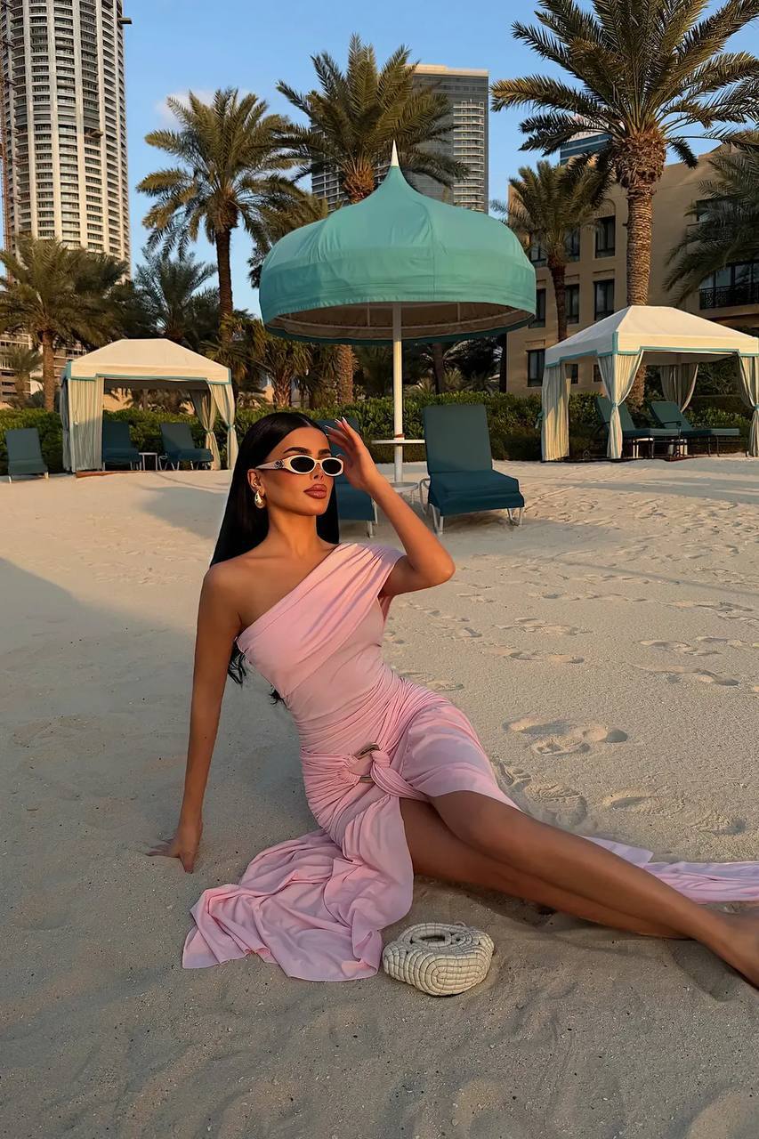 Blush Pink One-Shoulder Dress