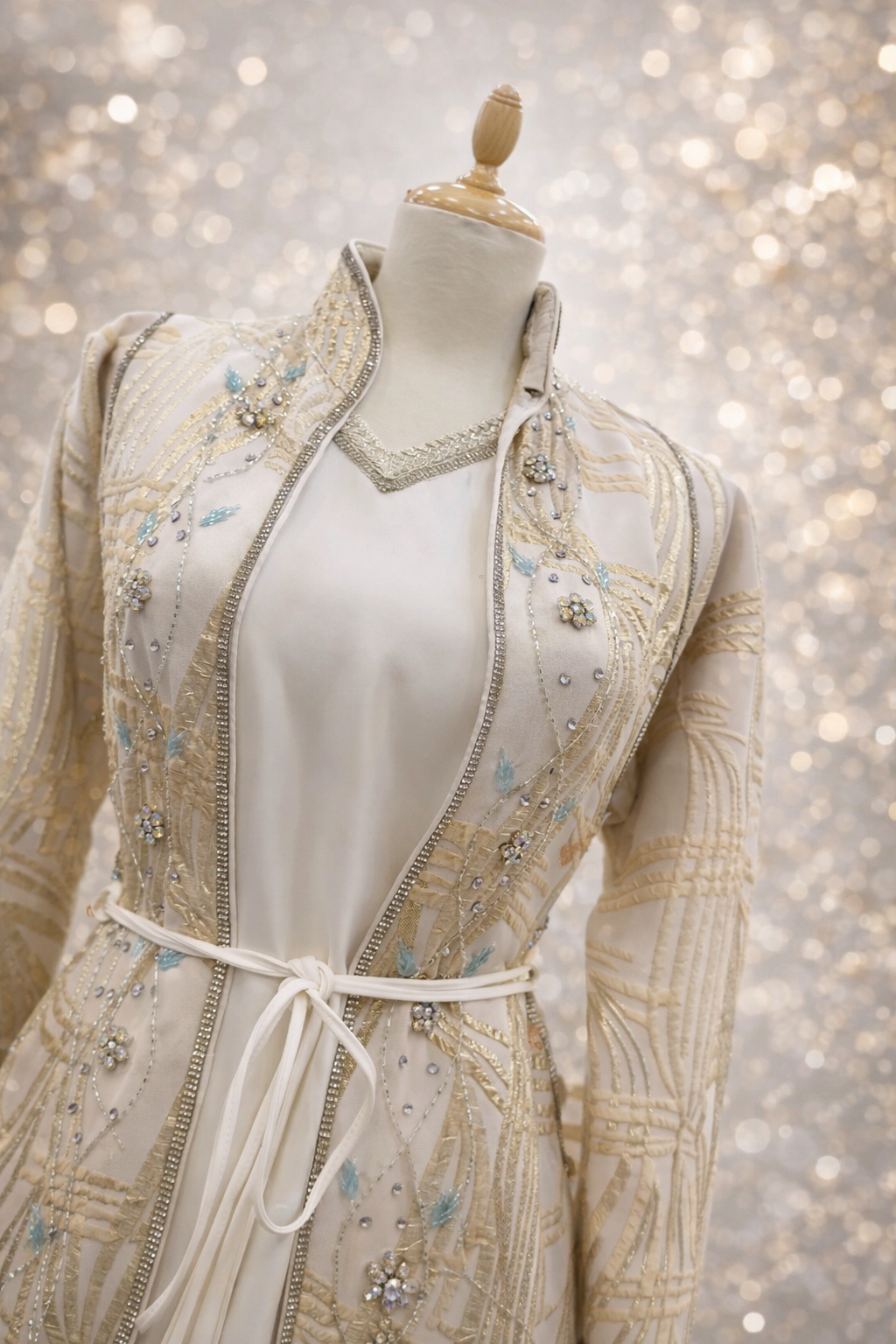 Ivory Embroidered Ramadan Kaftan