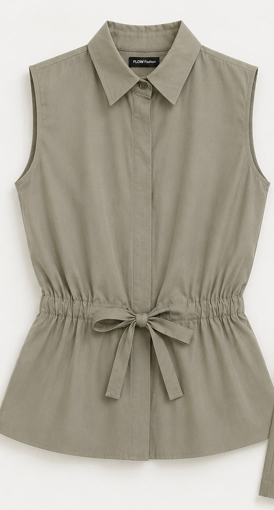 Olive Sleeveless Co-Ord Set