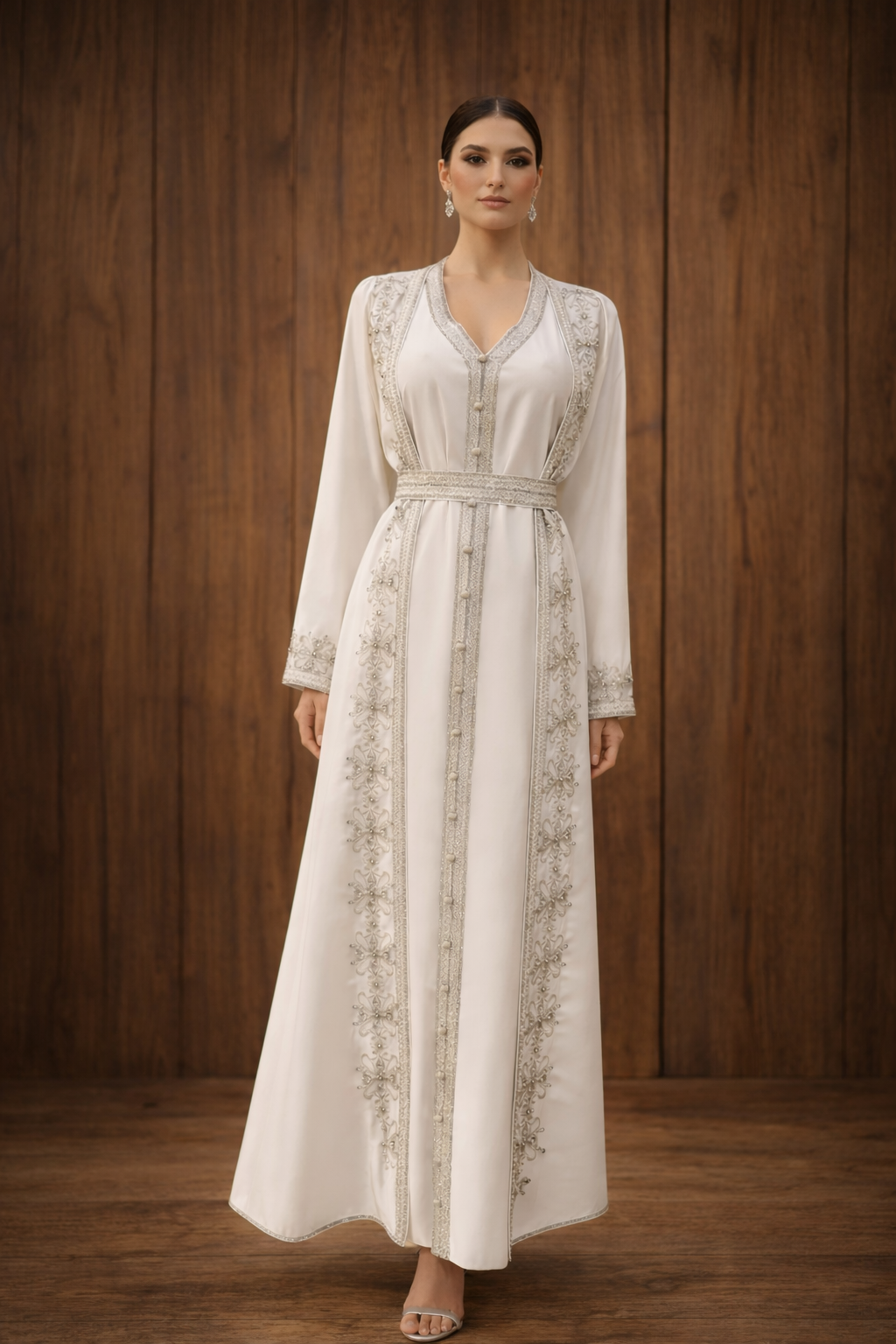 White Embroidered Ramadan Kaftan