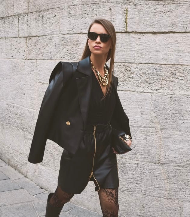 Double Breasted Leather Jacket