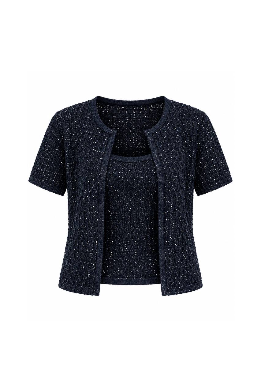 Navy Shimmer Knit