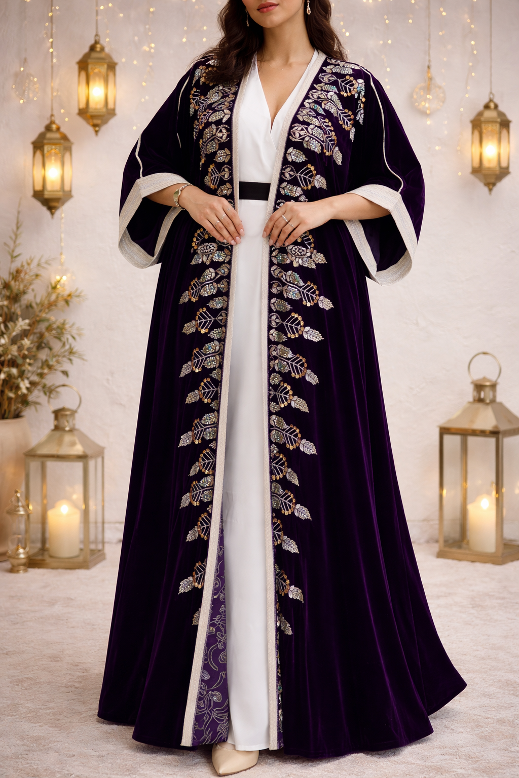 Royal Purple Velvet Abaya