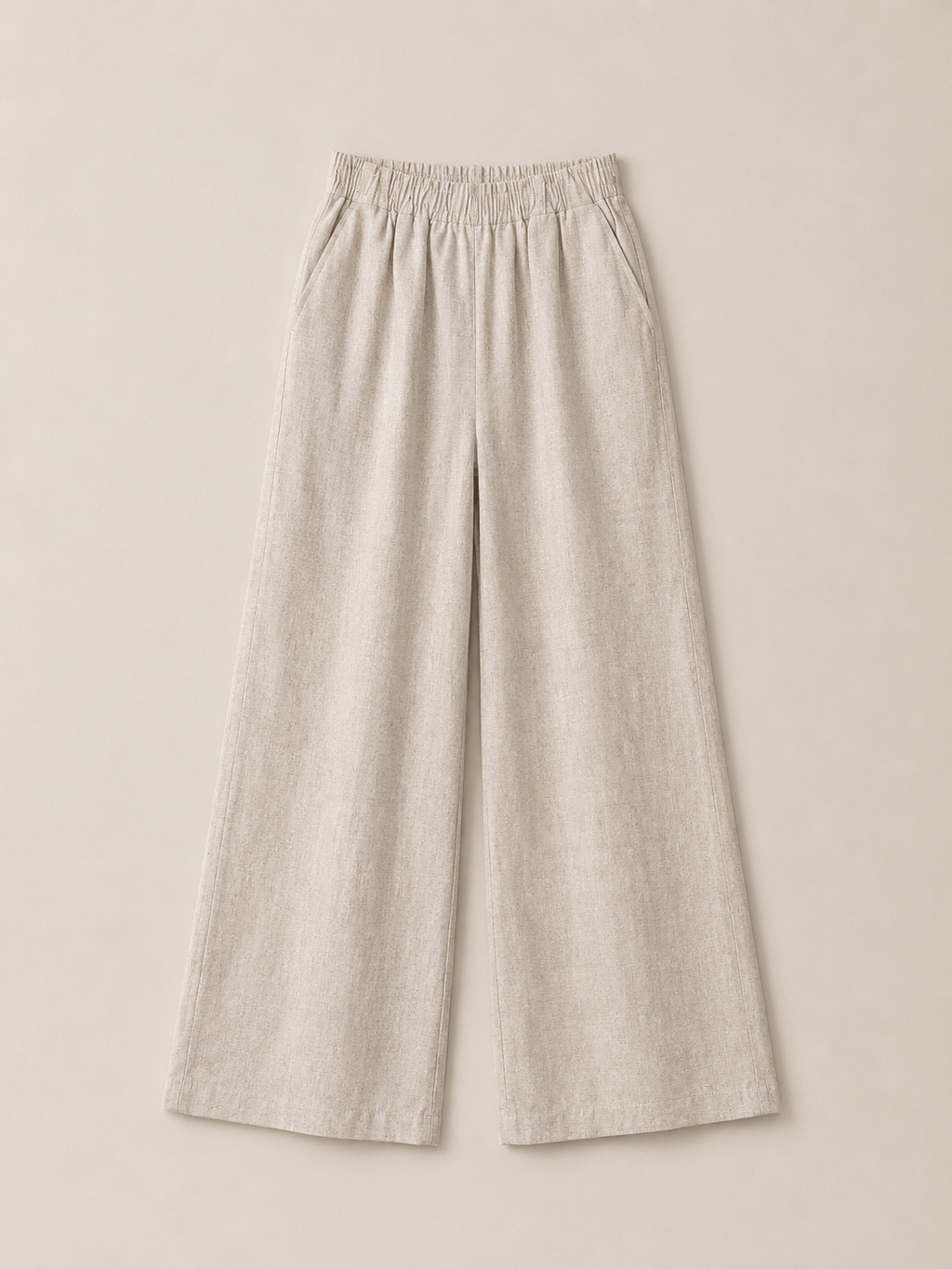 Beige Linen Two-Piece Set