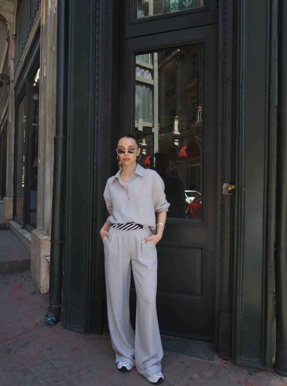 Grey Linen Co-Ord Set