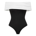 Black&White Off-Shoulder Bodysuit