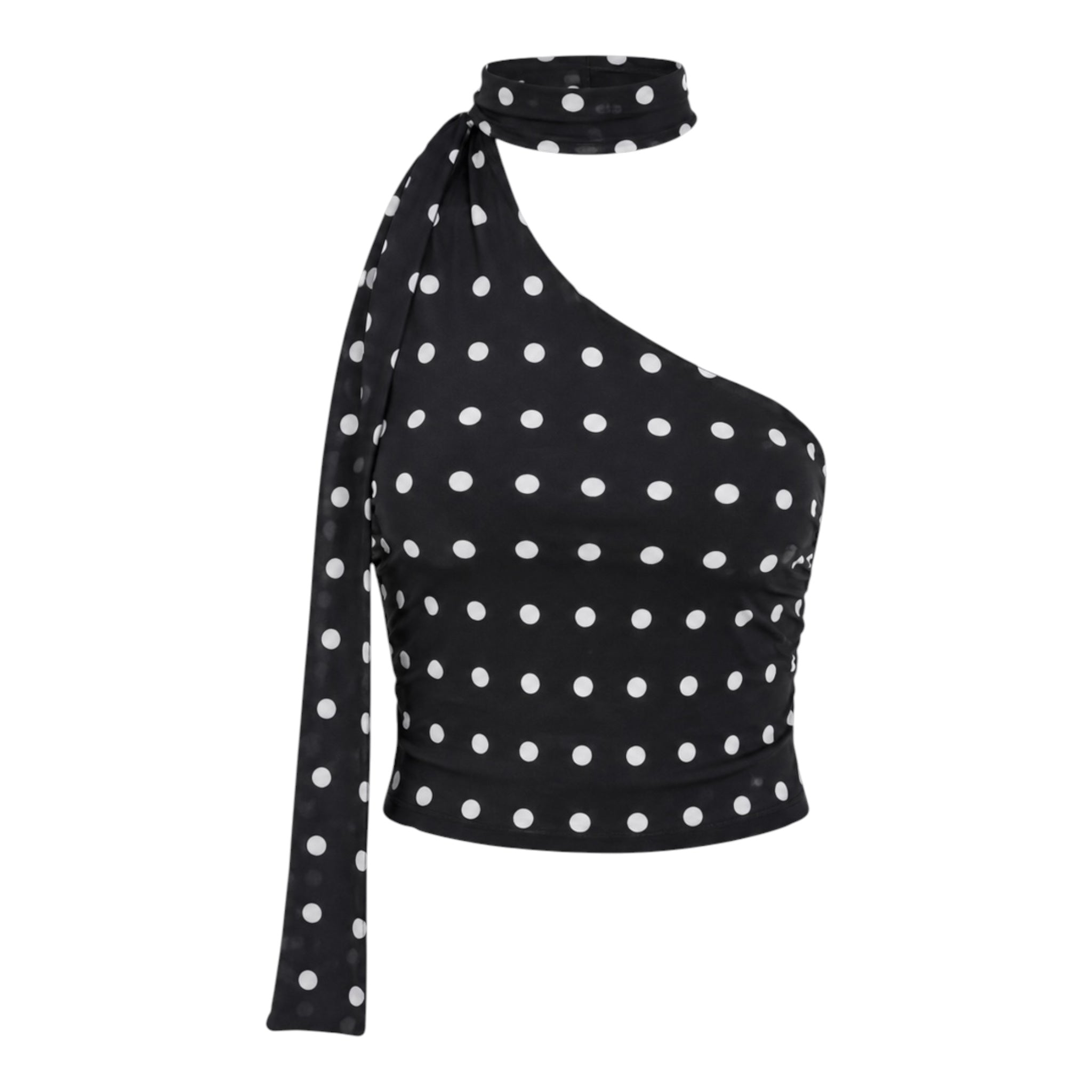 Black Polka Dot Halter Top