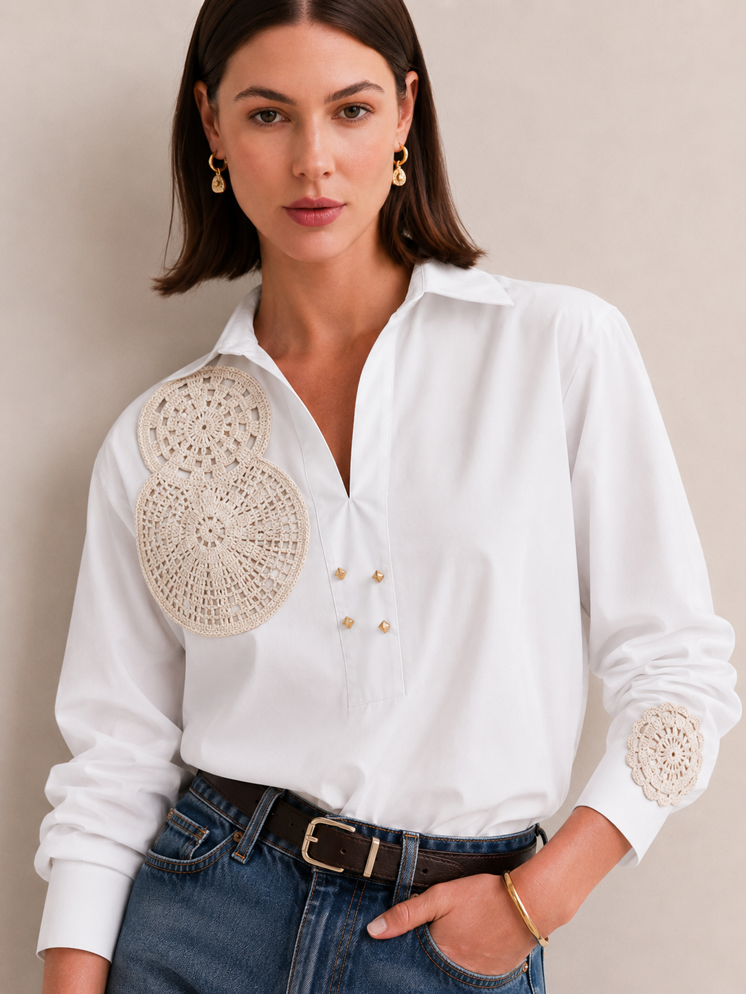 Oversized Crochet Blouse
