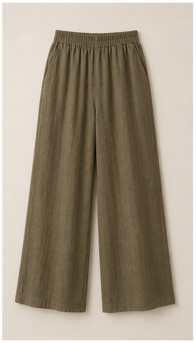 Olive Line Belted Shirt & Pant