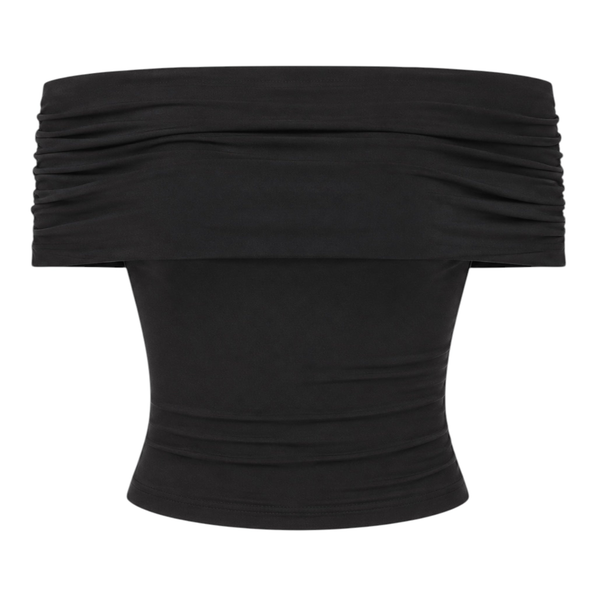 Black Off-Shoulder Crop Top