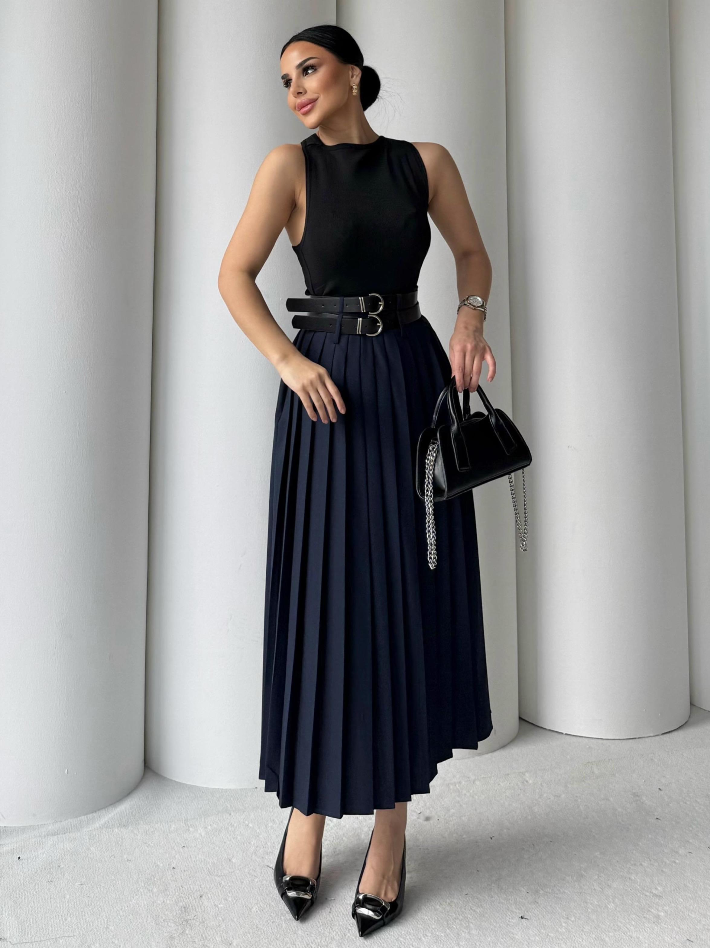 Pleated Maxi Skirt