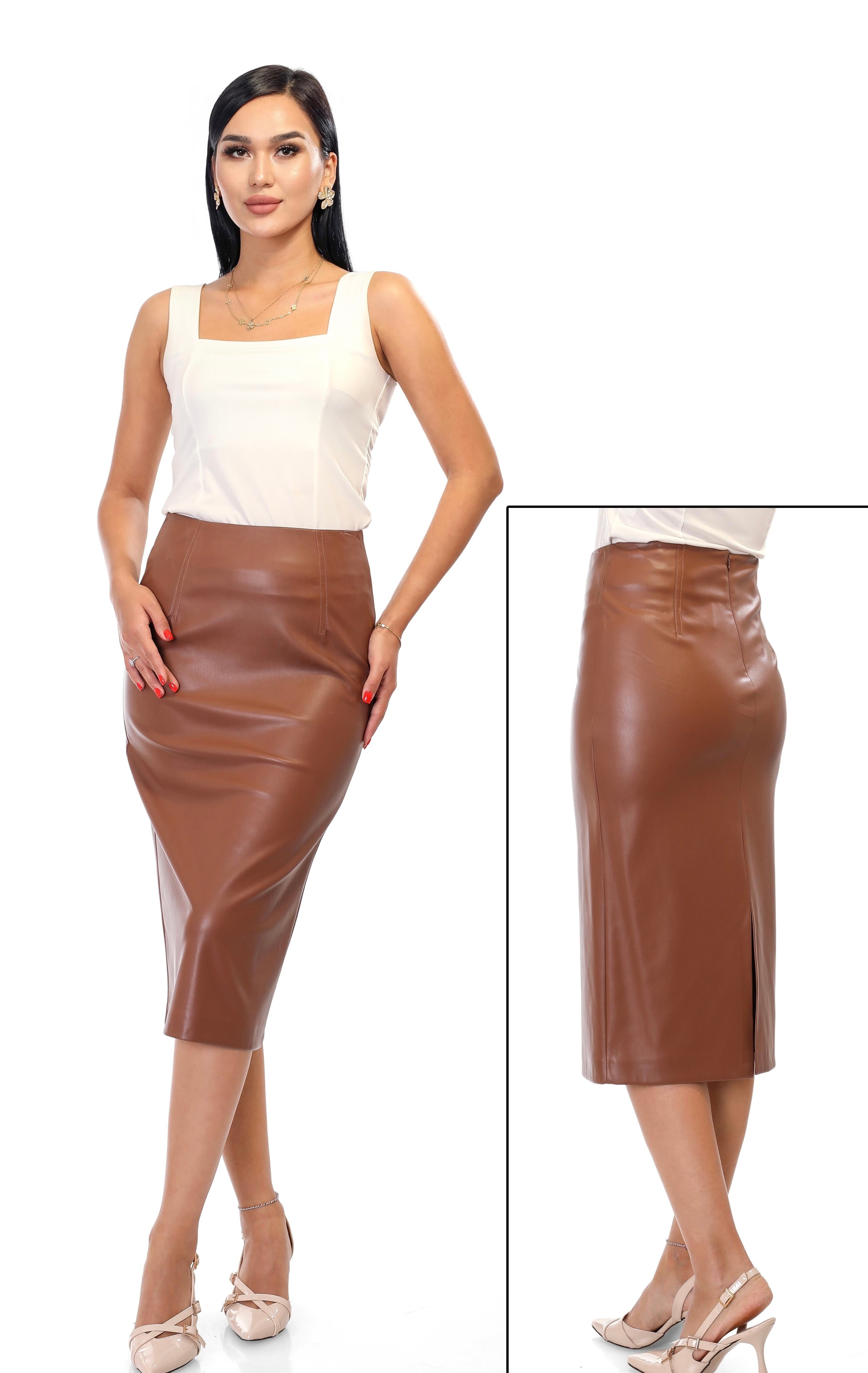 Leather Midi Skirt