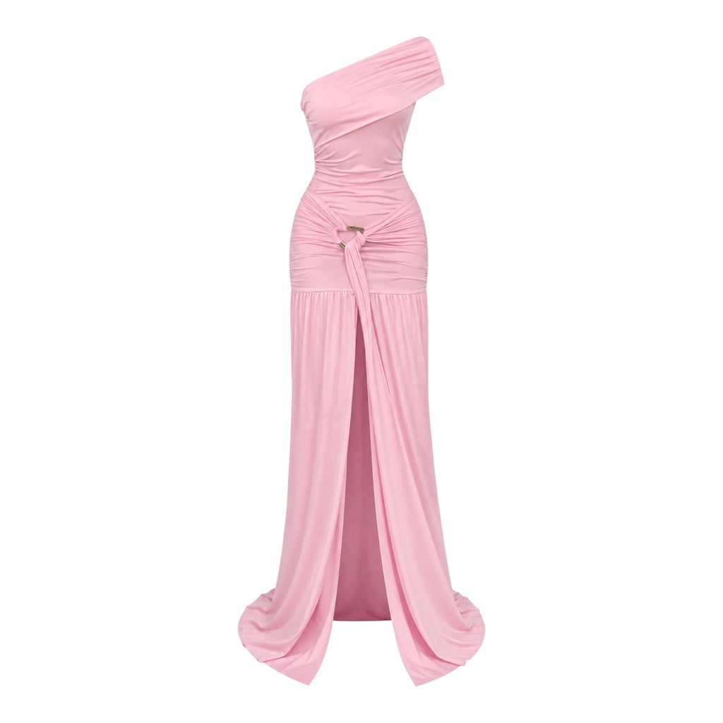 Blush Pink One-Shoulder Dress