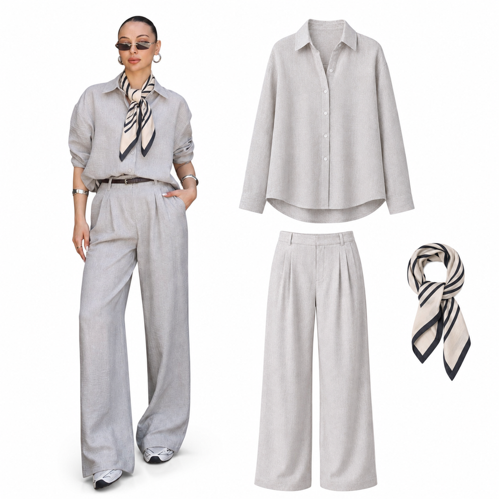 Grey Linen Co-Ord Set