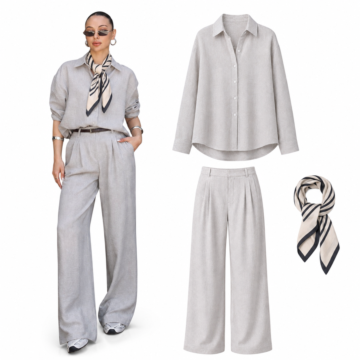 Grey Linen Co-Ord Set