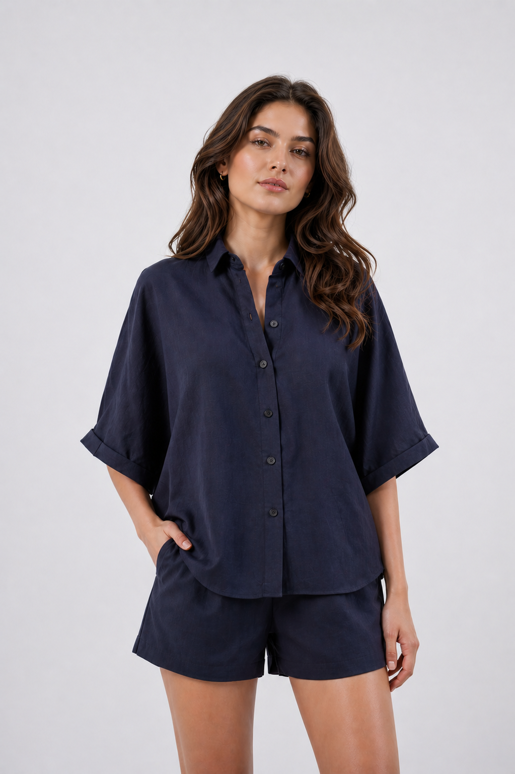 Navy Breeze Linen Set