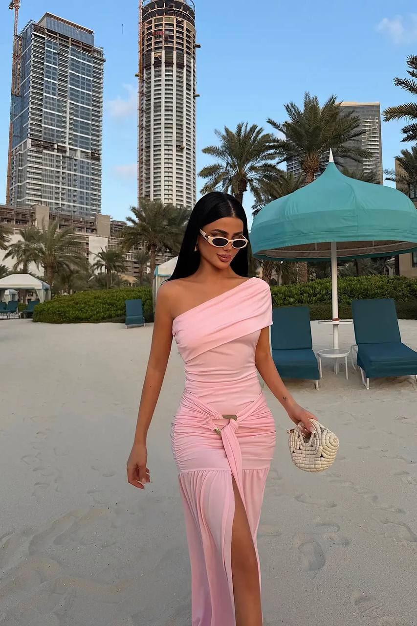 Blush Pink One-Shoulder Dress