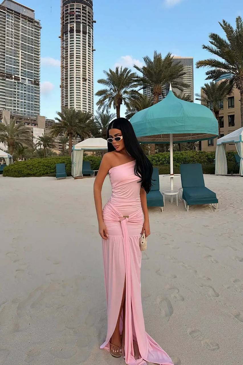 Blush Pink One-Shoulder Dress