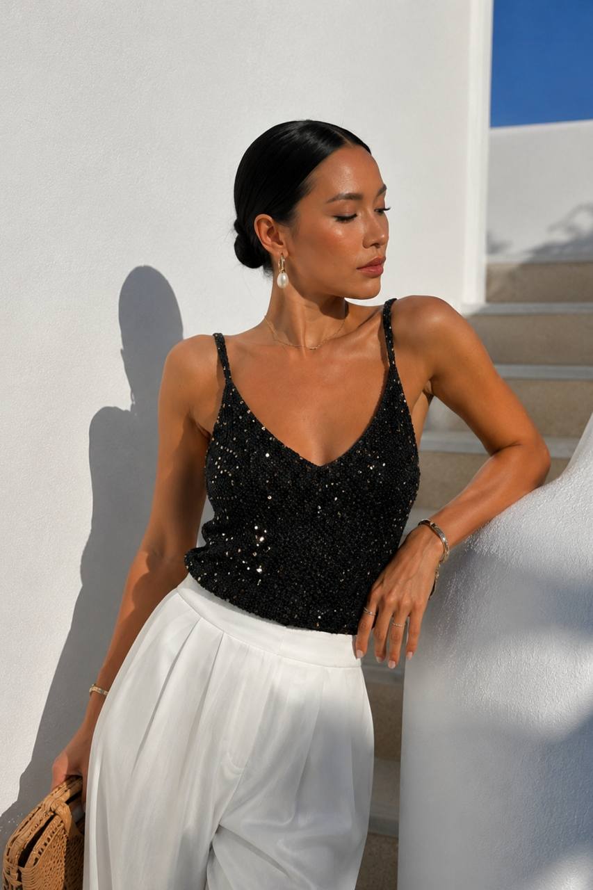 Black shimmer knit