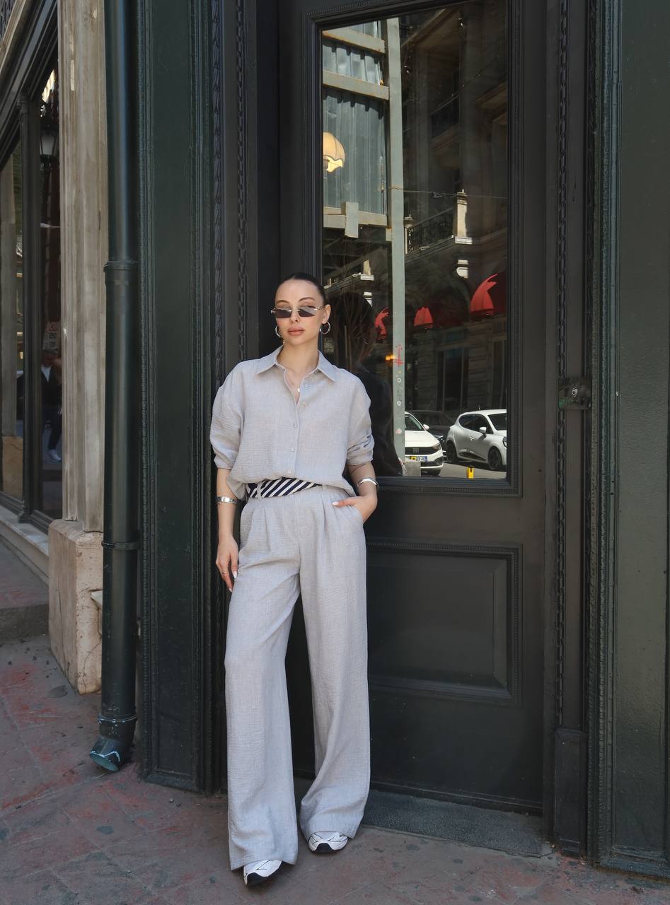 Grey Linen Co-Ord Set
