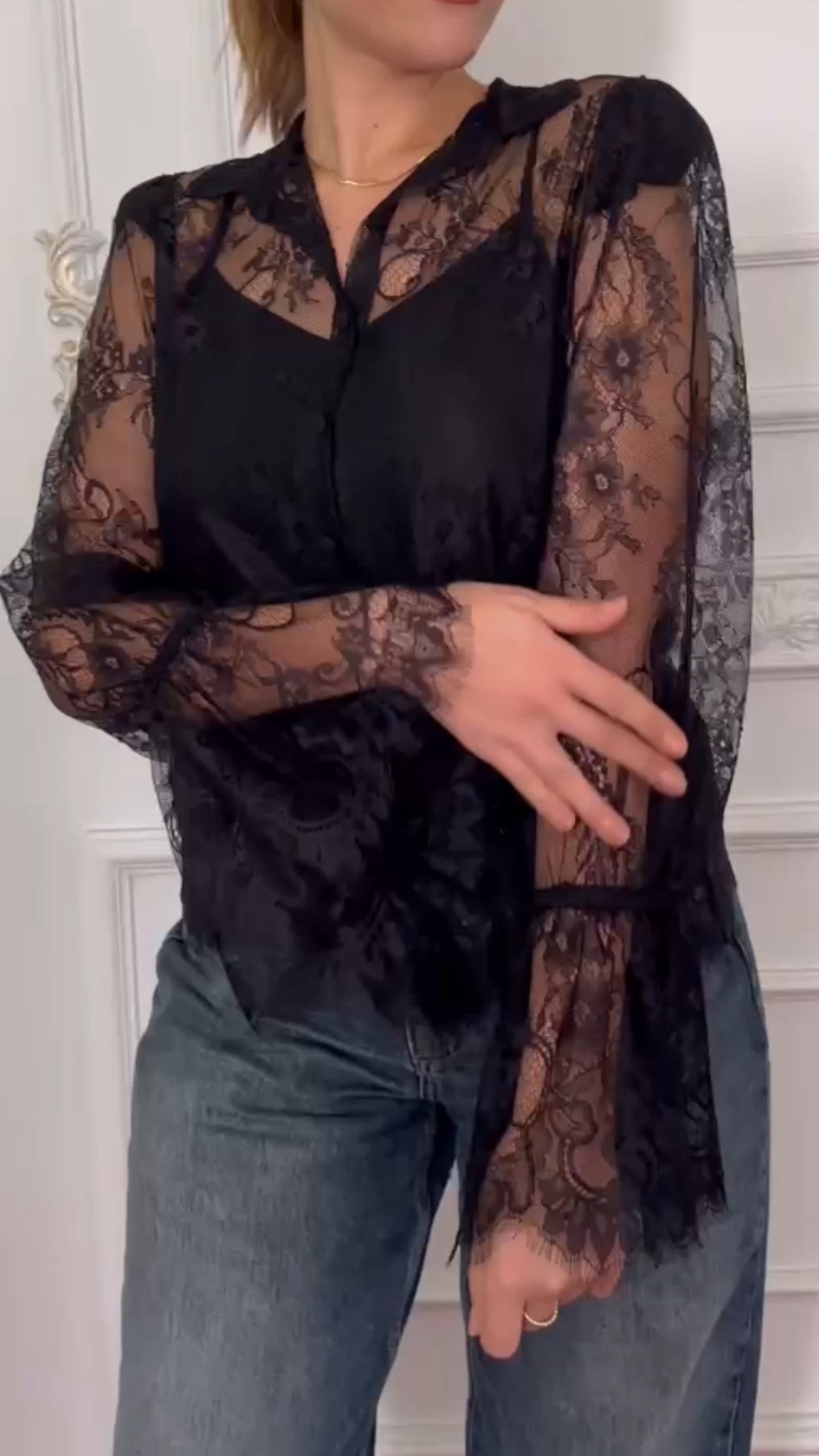 Black Lace Blouse