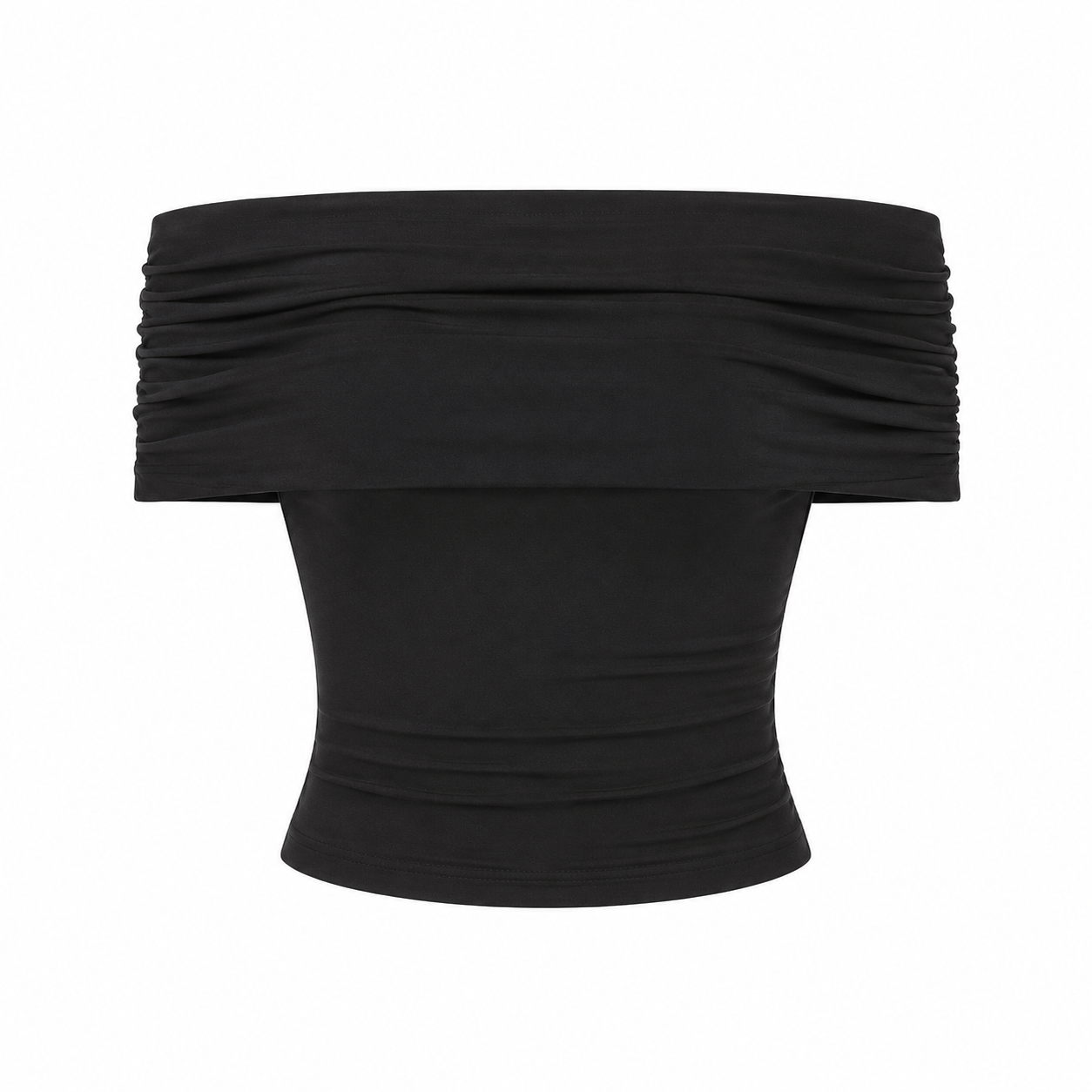 Black Off-Shoulder Crop Top