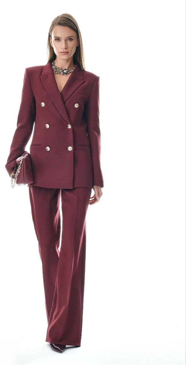 Burgundy Double Breasted Suit