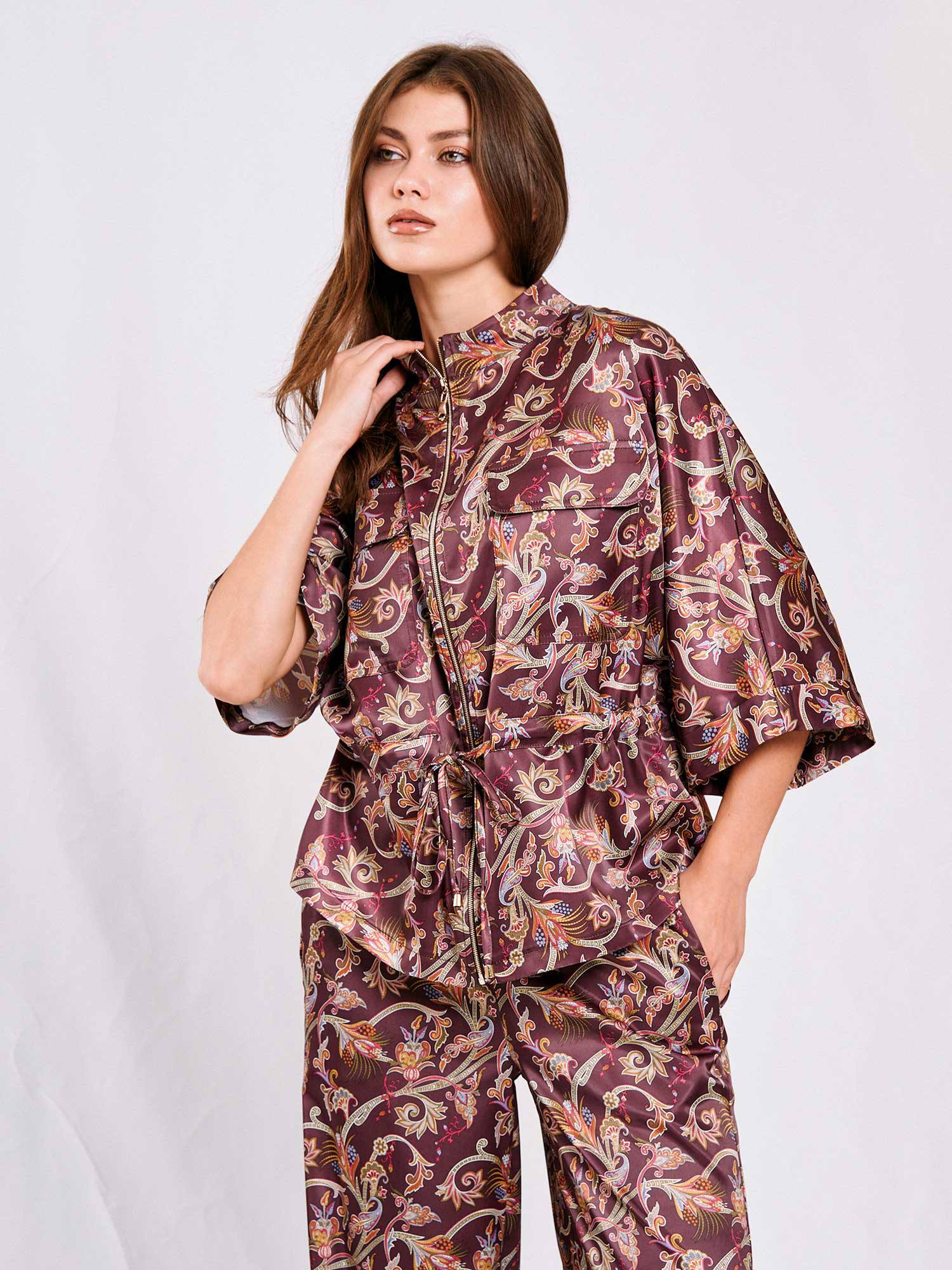 Chic Printed Satin Set