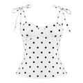 Polka Dot Tie-Strap Corset Top