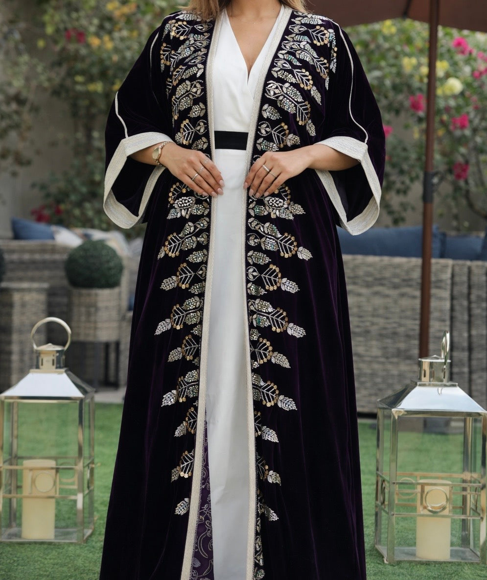 Royal Purple Velvet Abaya