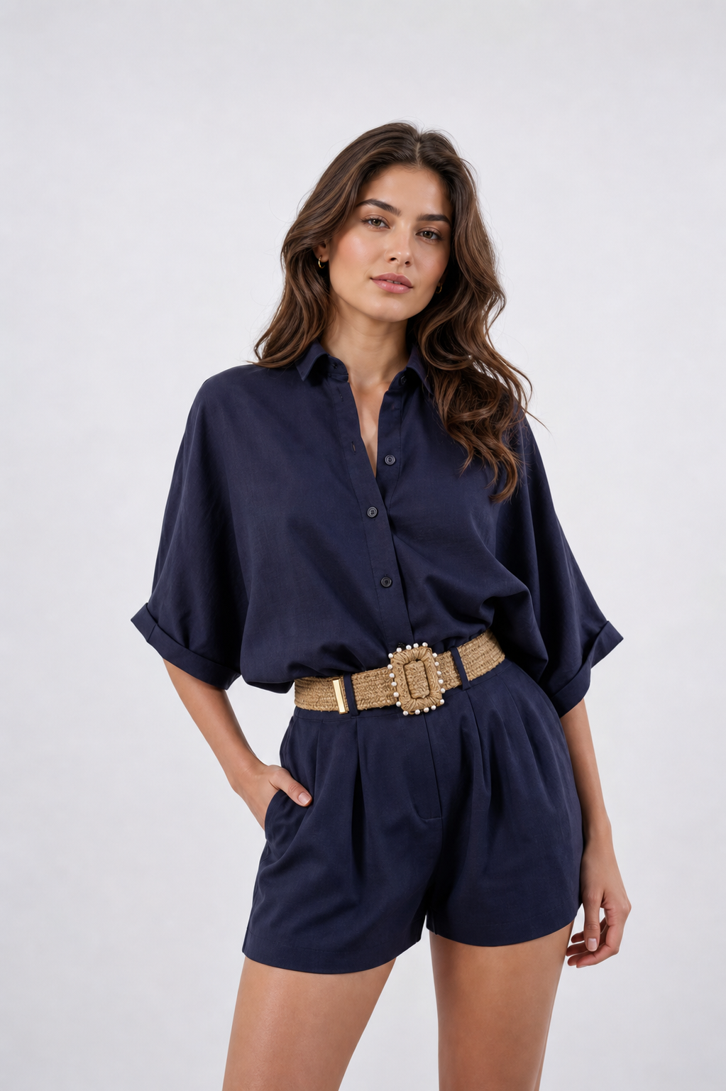 Navy Breeze Linen Set