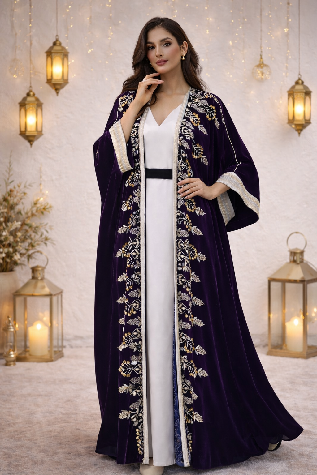 Royal Purple Velvet Abaya