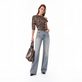 One Shoulder Snake Print Top