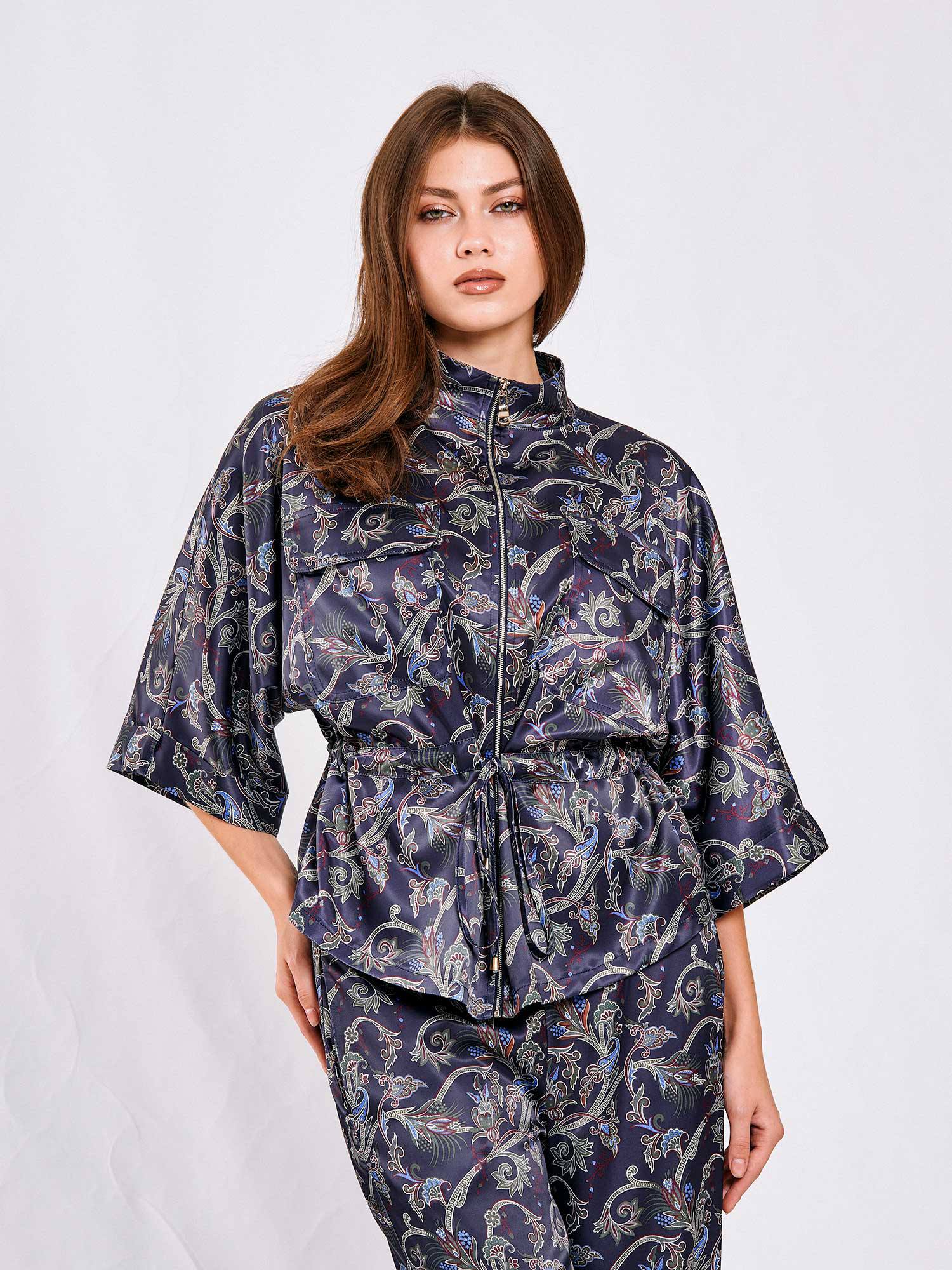 Two-Piece Satin Printed Set