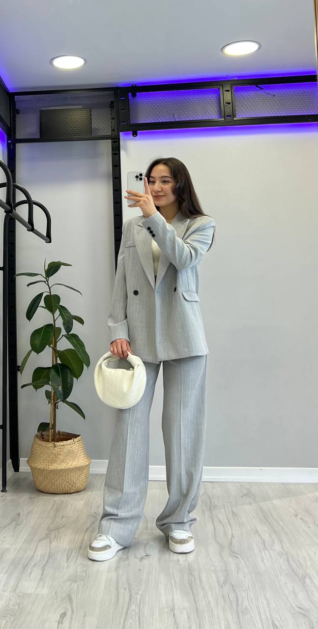 Pinstripe Double-Breasted Suit