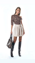 One Shoulder Snake Print Top