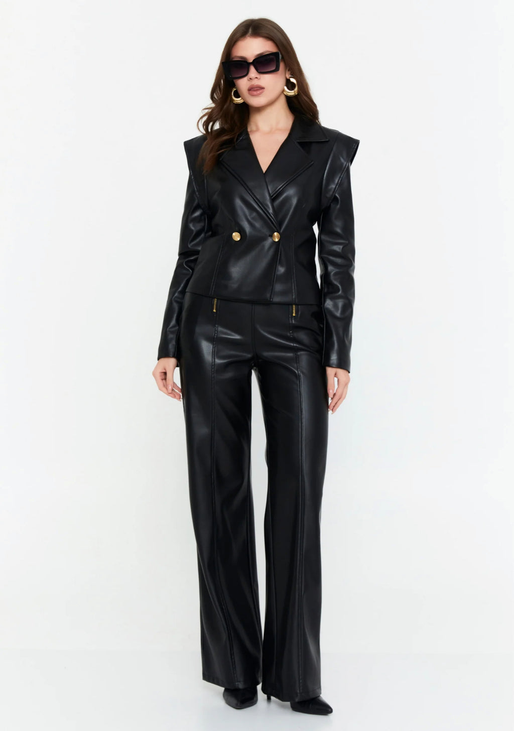 Double Breasted Leather Jacket