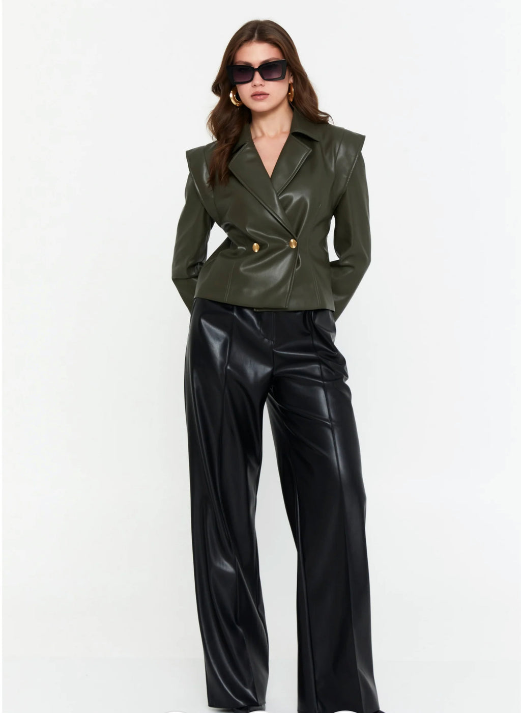 Double Breasted Leather Jacket