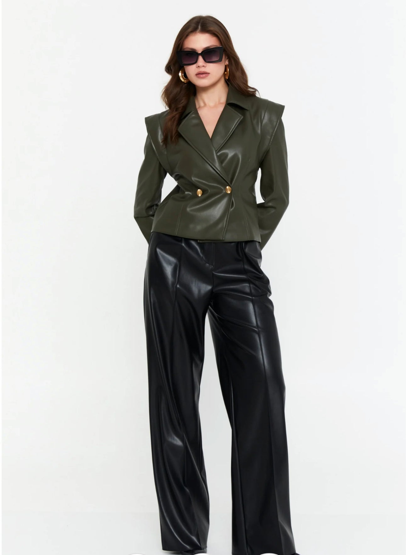 Double Breasted Leather Jacket