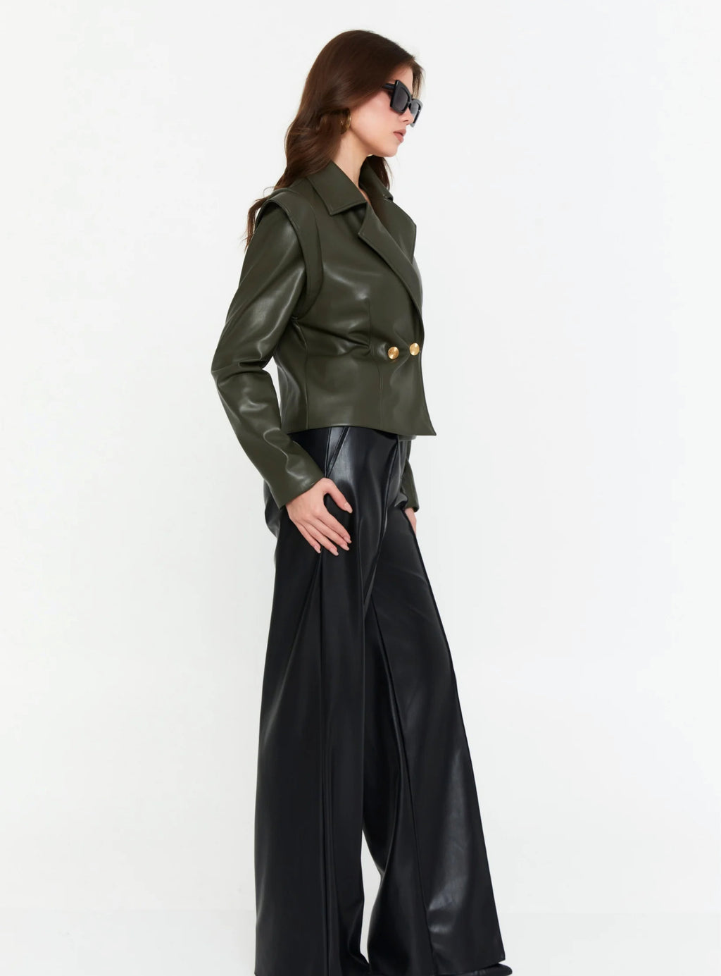 Double Breasted Leather Jacket