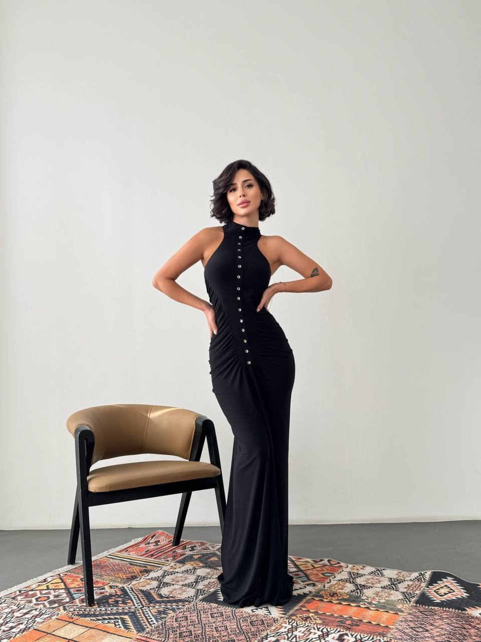 High Neck Maxi Dress