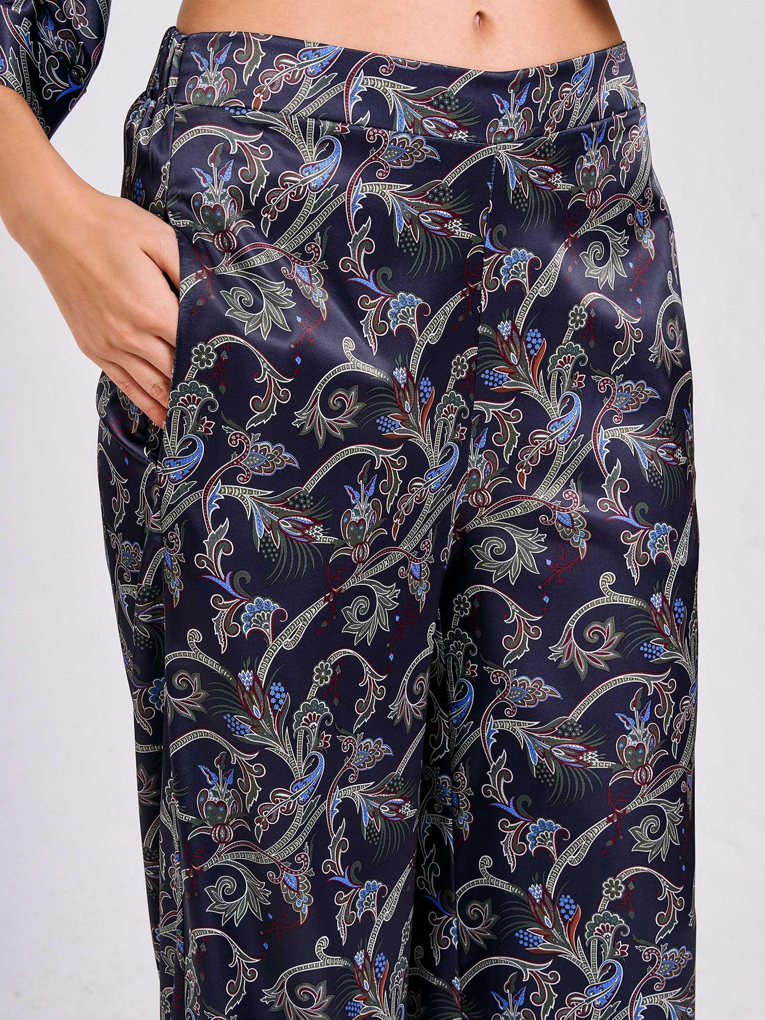 Two-Piece Satin Printed Set